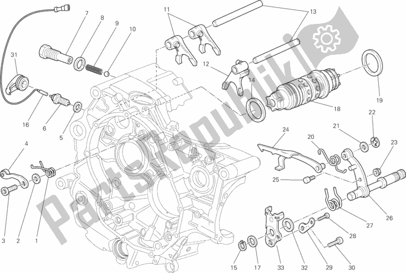 All parts for the Shift Cam - Fork of the Ducati Monster 696 USA Anniversary 2013